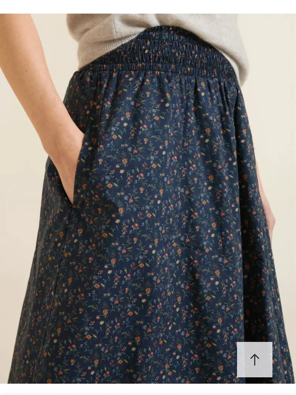 Garnet Hill Organic cotton Navy Blue Pockets Sz M - Picture 2 of 11